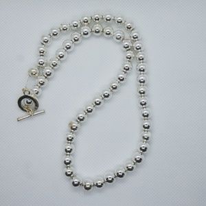 Chaps silver colored beads necklace